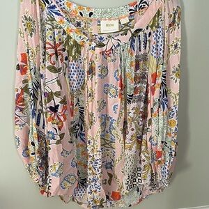 Anthropologie Maeve Boswell  Multicolor Floral Blouse